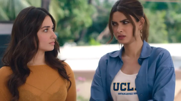 Two friends have a serious discussion outdoors in "Do You Wanna Partner".